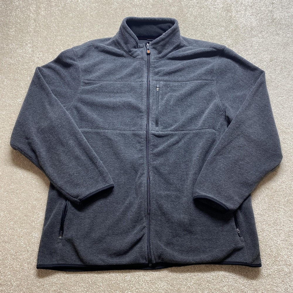 Bass Jacket Mens Extra Large Black Fleece Full Zip Outdoor Warm Layer Pockets